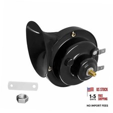 Super Loud Car Snail Horns, 12V High Low Dual Tone Automotive Electric Black