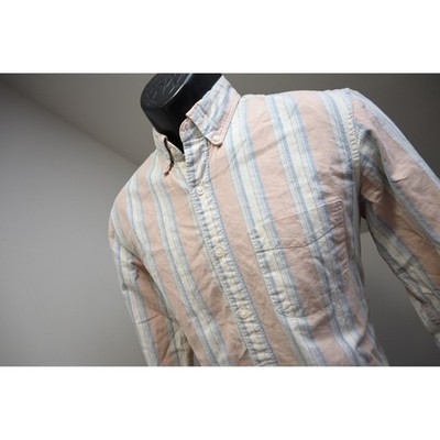 J.Crew Broken-In Oxford Dress Shirt Mens Small Pink Striped Slim Fit Excellent