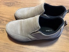 LL Bean Moc Women's Size 8W Slip On Comfort Beige Suede Shoe