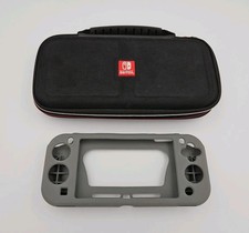 Official OEM Nintendo Switch 10  Carrying Case Black Hard Shell W/ Silicone Grip