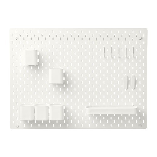IKEA SKÅDIS 894.063.65 — Combo organizador de pared/tablero de clavijas blanco 76×56 cm