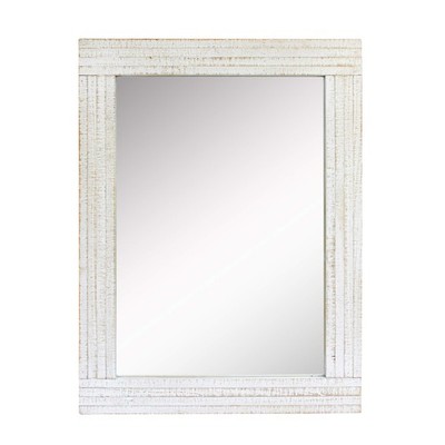 Stonebriar 24'' x 18'' Rectangle Worn White Wood Frame Wall 24''L x 18''W, 