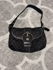 Coach 10296 Small Vintage Soho Black Signature C Canvas Shoulder Bag