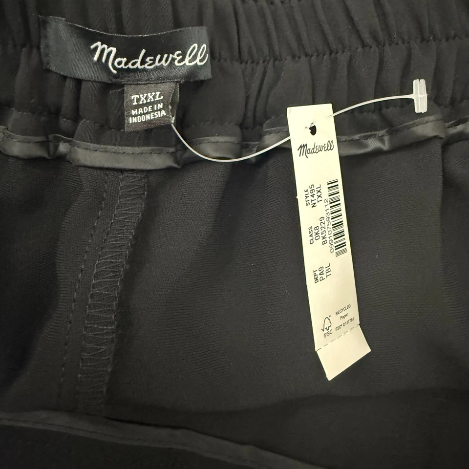 Pantalones rectos altos MADEWELL TXXL verdaderos negros crepé trabajo oficina nuevos con etiquetas B42 Foto 4 de 4