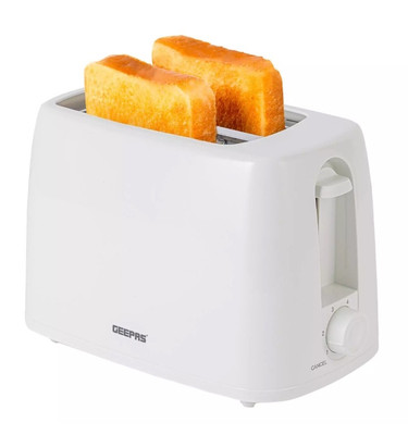 Geepas 2 Scheiben Brot Toaster 6 Stufen Bräunungssteuerung mit Krümelschublade 650 W weiß