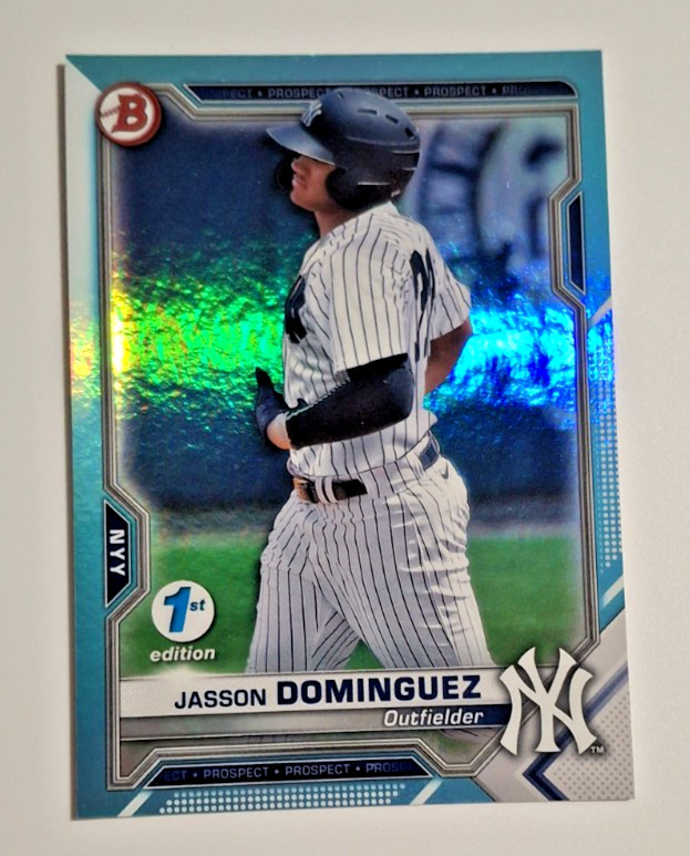 Jasson Dominguez - 2021 Bowman 1st Edition Sky Blue Foil #BFE-13 Yankees