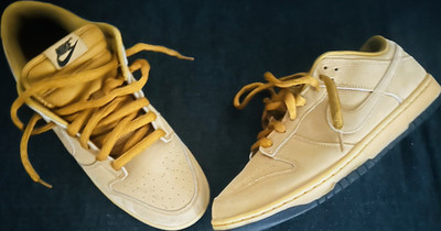 Nike Dunk Yellow Low Top Men's Lace-Up Athletic Sneakers Solid Casual Activewear