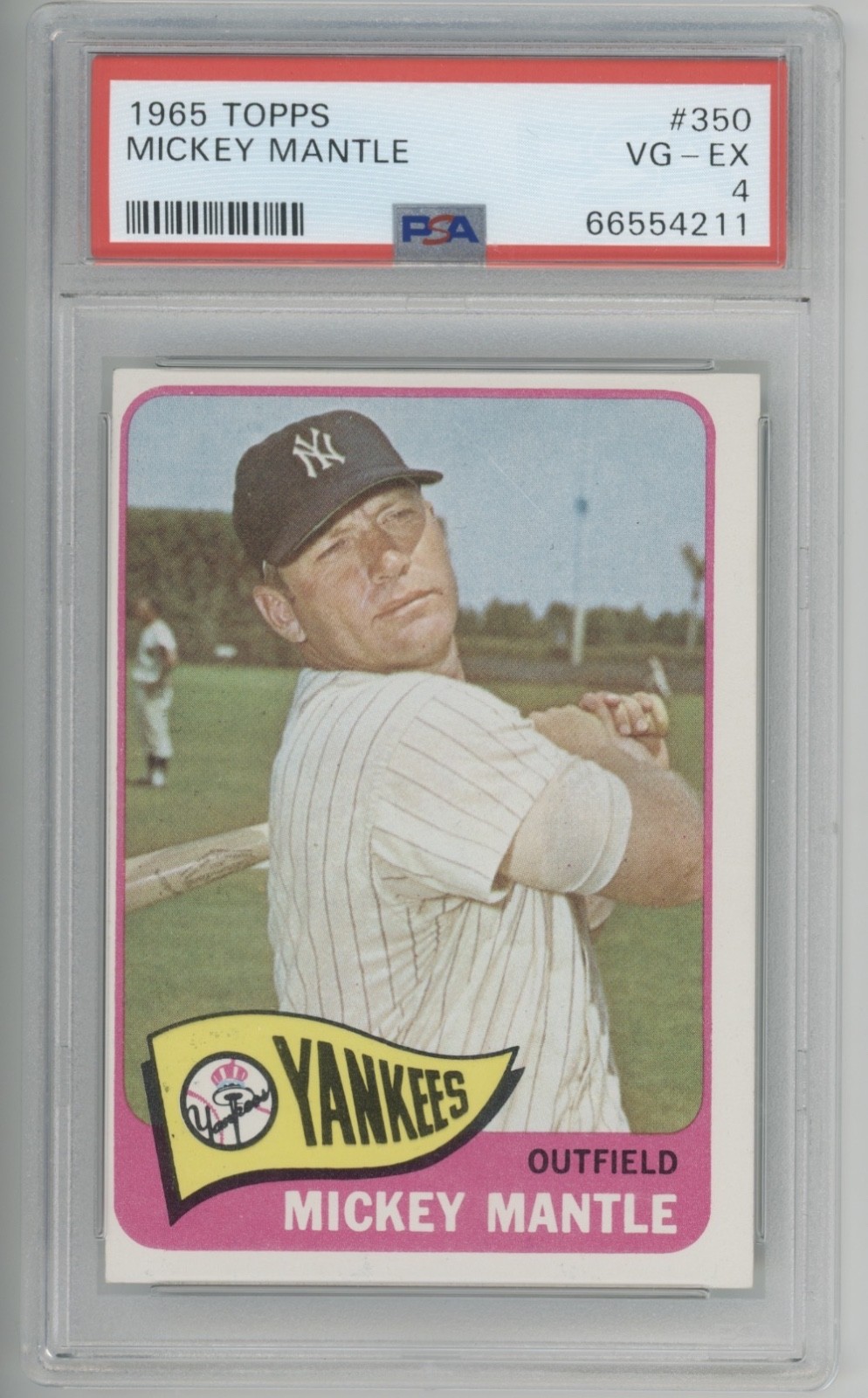 1965 Topps Mickey Mantle #350 PSA 4 Very Good - Excellent HOF New York Yankees