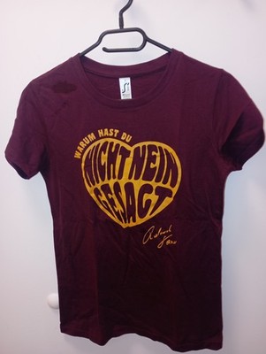 Warum hast du nicht nein gesagt T-Shirt, Burgunderroth, Marke: RK, Größe S