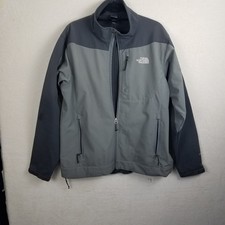 The North Face Apex Bionic Full Zip Black Gray Jacket Mens L Softshell Apex