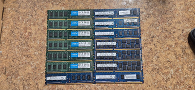 Lot of 14 DDR3L RAM Computer Desktop Memory Samsung, Micron GB Total