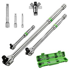 6-Piece Premium Breaker Bar Set, 1/4", 3/8"  1/2" Drive, Heavy Duty Breaker ...