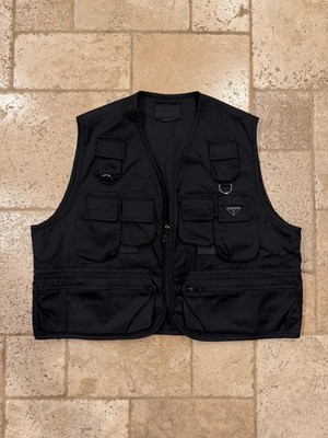 Prada Re-Nylon 2023 Cargo Utility Multi Pocket Black Vest | eBay