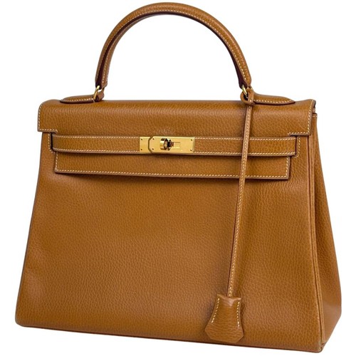 Hermes Kelly 32 Inside Stitch 2WAY Shoulder Handbag Ardenne Natural Women Used