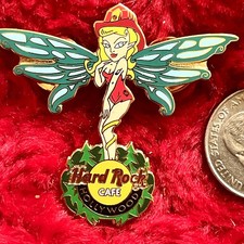 Hard Rock Cafe Pin Hollywood firefighter girl fairy butterfly wing