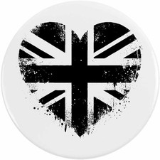 'Union Jack Heart' Button Pin Badges (BB055026)