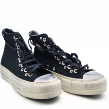 Converse Women's Chuck Taylor All Star Lift Platform Denim Black Egret 7 NWOT