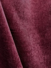 BURGUNDY Chenille Velvet Upholstery Drapery Fabric 56 in. Sold By The Yard