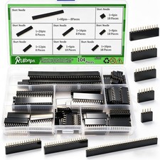 2.54mm Male Female Pin Header Connector Kit Straight Single Row PCB 104 PCS