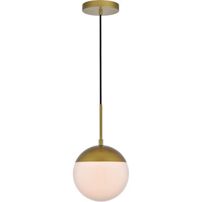 Living District LD6030BR Eclipse 1 Light 8 inch Brass Pendant Ceiling Light