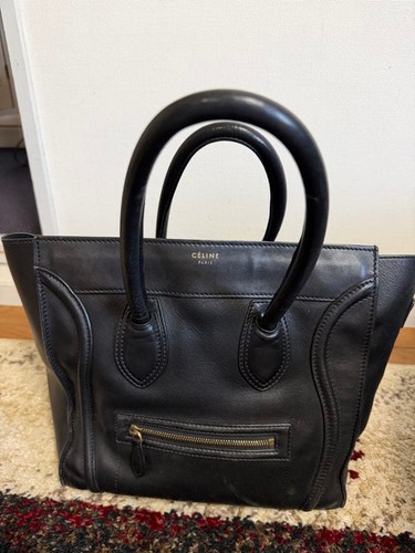 Celine Luggage Mini Black Leather Women’s Used From Japan