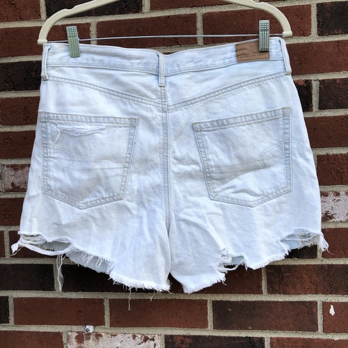 American Eagle Shorts Womens 8 Jean Denim Ripped Boyfriend Button Fly High Rise - Picture 5 of 8