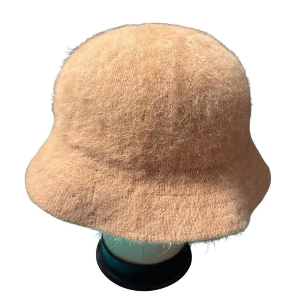 Kangol Tan Fuzzy Angora 毛皮桶帽,OSFM,Y2k 80/90s 垃圾休闲嘻哈 — 第 3/4 张图片
