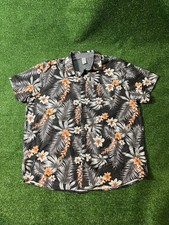 Hurley Hawaiian Button Up Shirt Mens Large Floral Short Sleeve