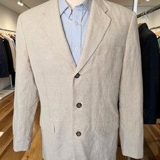 Banana Republic Linen Coton Blazer 44r 3 Button Single Vent