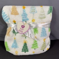 Parents Choice 30x36 Baby Blanket Christmas Tree Star Soft Holiday New NWT Plush