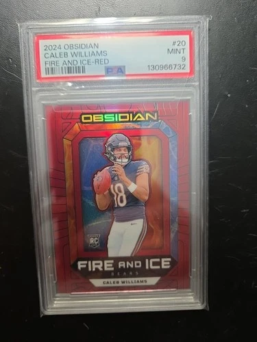 2024 Panini Obsidian Caleb Williams Rookie Fire and Ice Red /75 SP PSA 9 RC