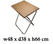 WOODEN TOP METAL LEGS FOLDING TABLE FOR TV CARD GAME COFFEE SOFA SIDE LAP TOP