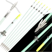 36" Bowfishing Arrows Own Night Fiberglass Slingshot Archery Arrowheads Fishing