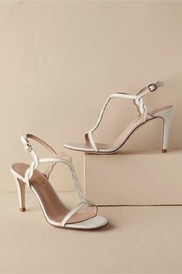 NEW Billy Ella Braided Gilt T-straps Heel size 6.5 MSRP: $170 BHLDN