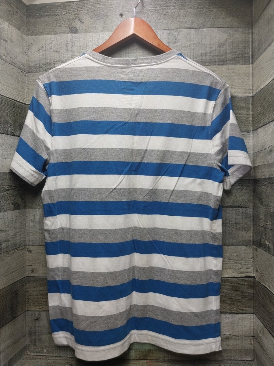 Urban Pipeline Mens Medium M Gray Blue Striped Short Sleeve