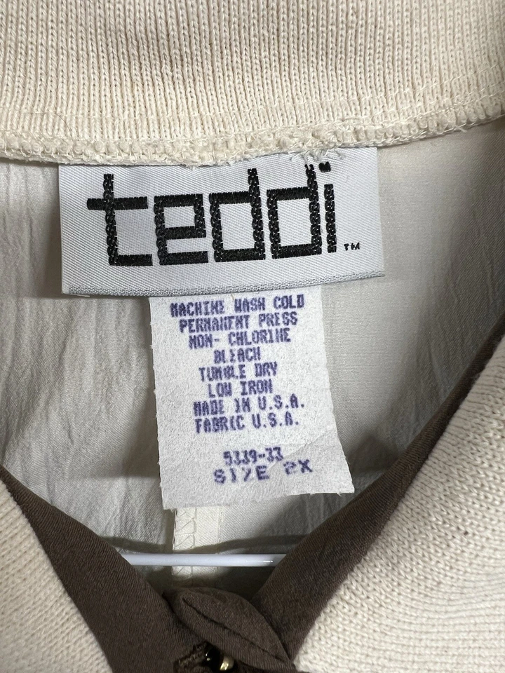 Camisa Pullover De Colección Teddi Para Mujer Blanca 2XL Colorida Bordada Manga Larga Foto 2 de 4