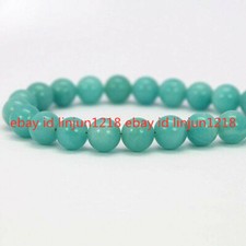Real Natural 8mm Blue Amazonite Round Gemstone Loose Beads 15inch Strand AAA