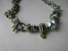 Blue Green Coral Chip Bead Strand Necklace Heishi Coral Choker Women 17" — photo 4