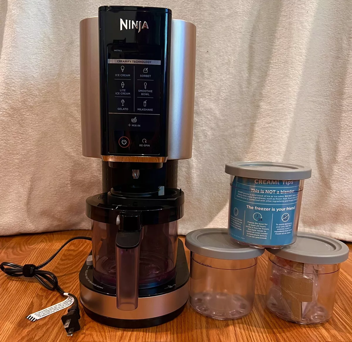 Ninja CREAMi Ice Cream Maker 7 One-Touch Programs 16oz Pint NC301 Rose Gold