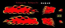 The California Kid type Hot Rod Flames Decal 1/64th HO Scale Slot Car Decals