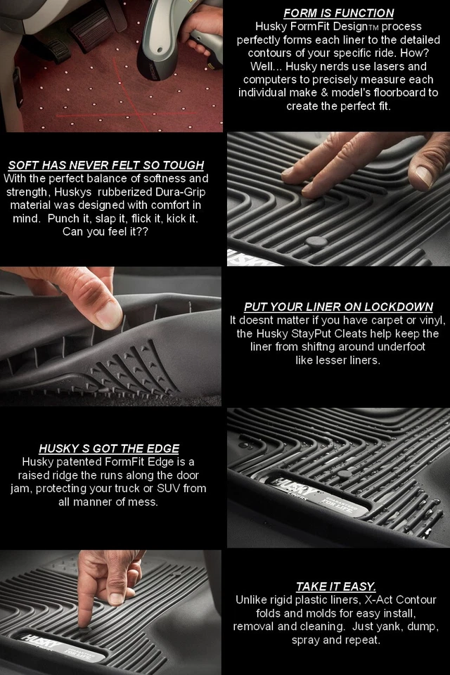 Контурные передние напольные коврики Husky 54101 X-Act для Chevy Silverado GMC Sierra DC CC - Изображение 3 из 4