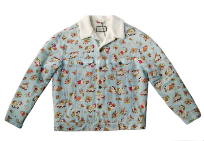 GUCCI Blue Denim Sherpa Graphic Jacket