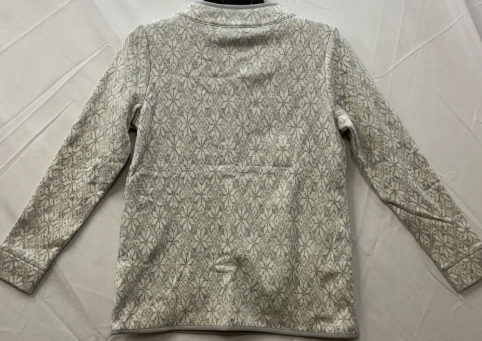 Moletom Pulôver Feminino T By Talbots Tamanho PS Cinza Floral Zíper Elástico - Imagem 3 de 4