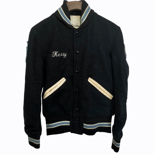DeLong Sportswear Vintage Wool Varsity Letterman Jacket UC 88 Navy Blue Size 34 - Image 1