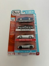 AUTO WORLD AW 4 pack Camaro Firebird Mustang Corvette release 2 set B bxzz