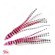 Fish WOW! 4.75" Fish Squid Skirts Octopus 12cm Hoochies soft Lure Pink Tiger lot