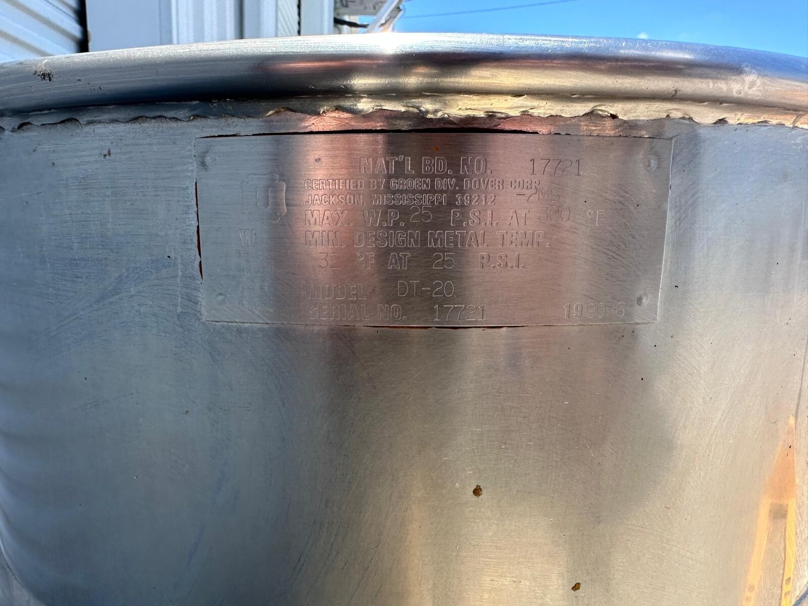 Lot of 2 Groen Jacketed Steam Tilt Kettles Model DB720 & DT20 For