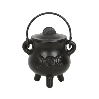 Gusseisen Kessel mit Griff Triple Moon Design 7,5 cm Wicca Heidnische Hexe