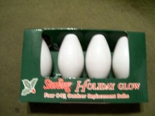 4 PACKS OF C-9 1/4 CHRISTMAS LIGHTS NEW WHITE SET OF 4