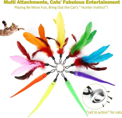 Interactive Cat Toys - Retractable Wand & Feather Toys for Indoor Cats - Picture 7 of 9